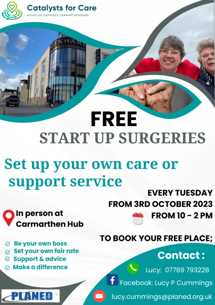 FREE Start Up Surgeries - Set up your own self-employed care or support service