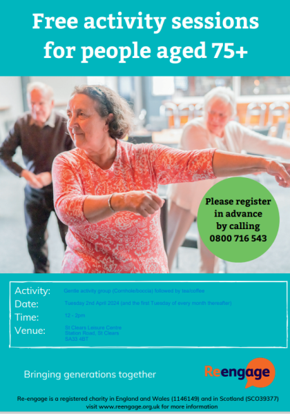 New FREE Activity group for the over 75's in St Clears with boccia and cornhole