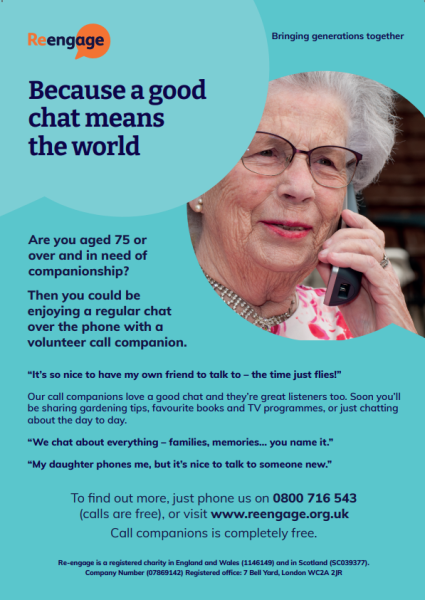 Call companion - Do you have 30mins a week that you could give to change someone's life?